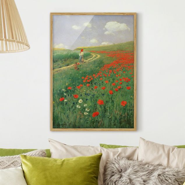 Framed poster - Pál Szinyei-Merse - Summer Landscape With A Blossoming Poppy