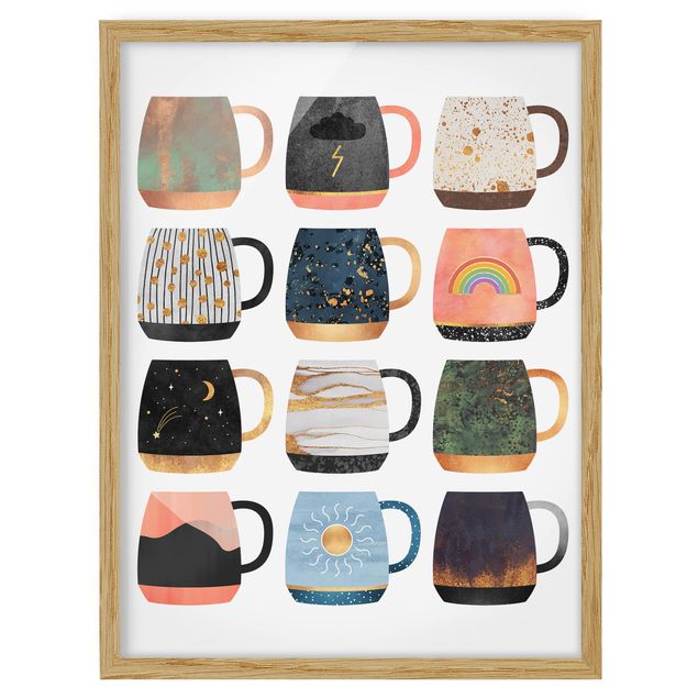 Framed poster - Favorite Mugs With Gold