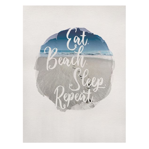 Canvas print - WaterColours - Eat.Beach.Sleep.Repeat.