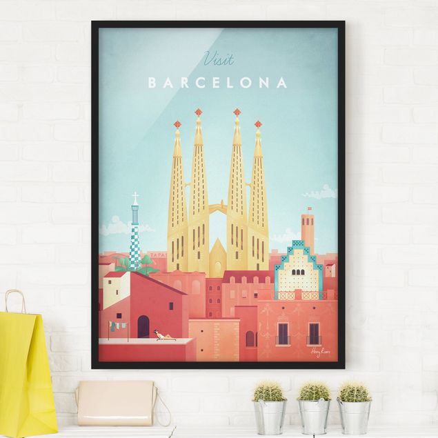 Framed poster - Travel Poster - Barcelona