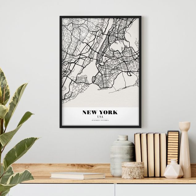 Framed poster - New York City Map - Classic