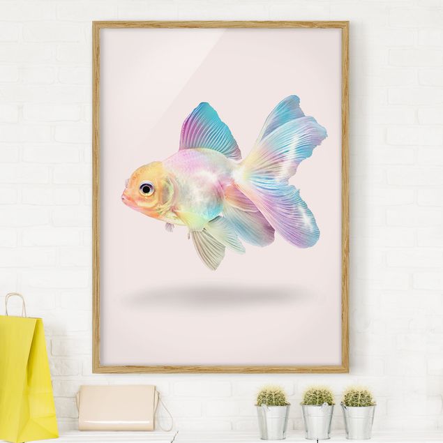 Framed poster - Fish In Pastel