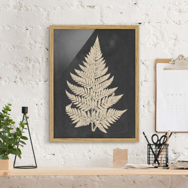 Framed poster - Fern With Linen Structure I