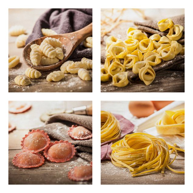 Canvas print in 4 parts - Fresh pasta