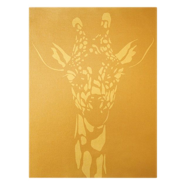 Canvas print gold - Safari Animals - Portrait Giraffe Beige