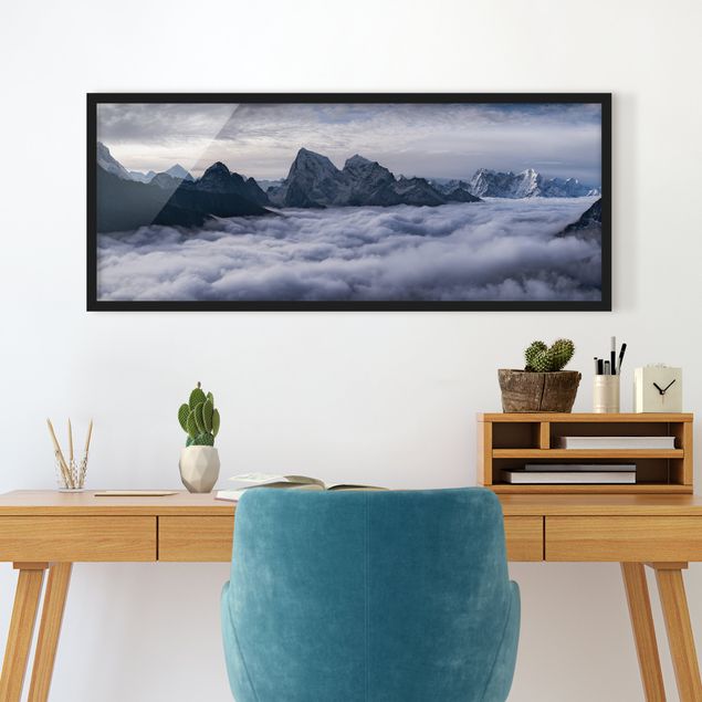 Framed poster - Sea Of ​​Clouds In The Himalayas