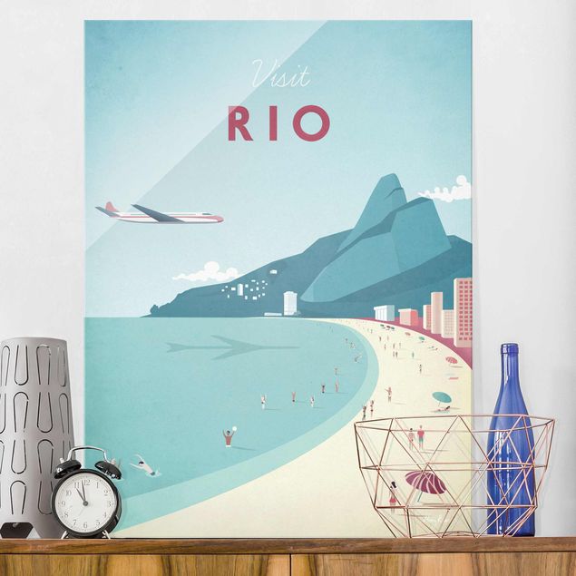 Glas Magnettafel Travel Poster - Rio De Janeiro