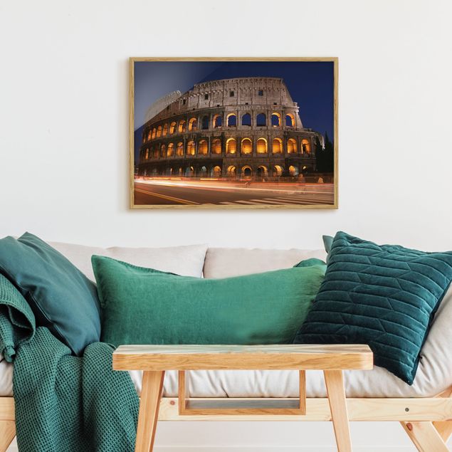 Framed poster - Colosseum in Rome at night