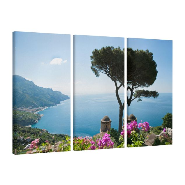 Print on canvas 3 parts - View From The Garden Over The Sea