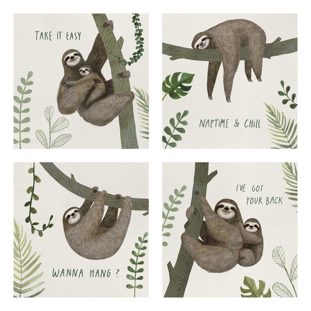 Print on canvas - Sloth Proverbs Set II