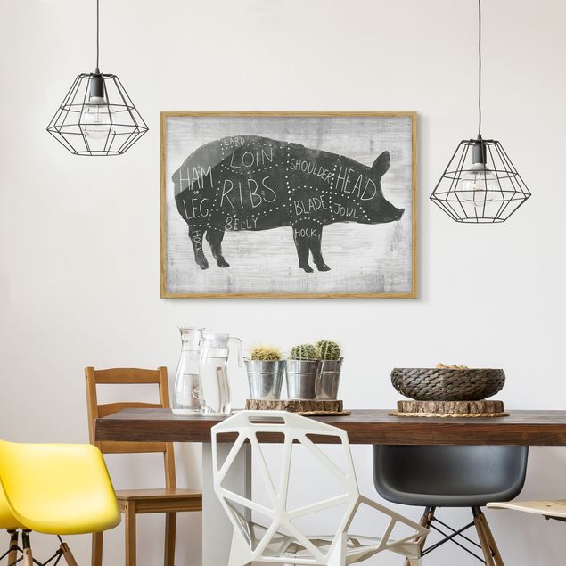 Framed poster - Butcher Board - Pig