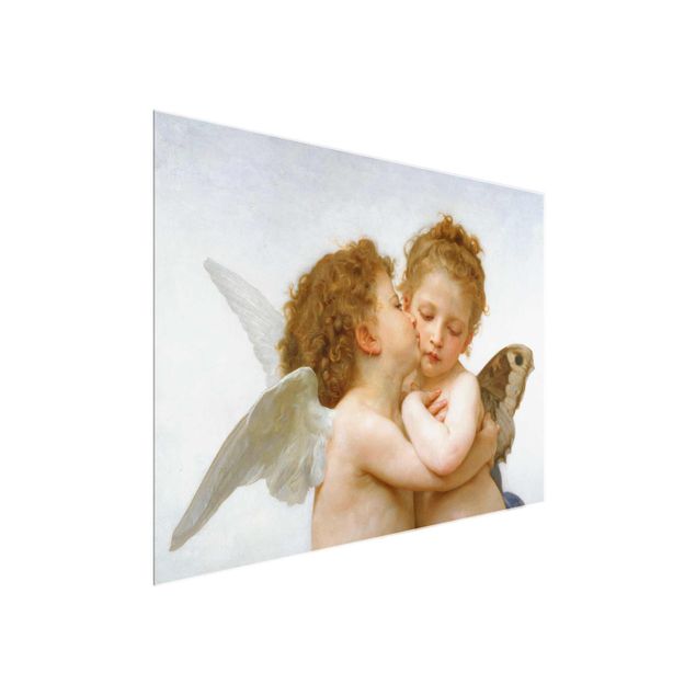 Glass print - William Adolphe Bouguereau - The First Kiss