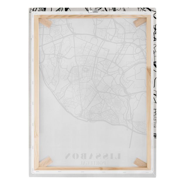 Print on canvas - Lisbon City Map - Classic