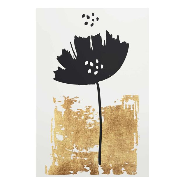 Glass print - Golden Poppy Flower