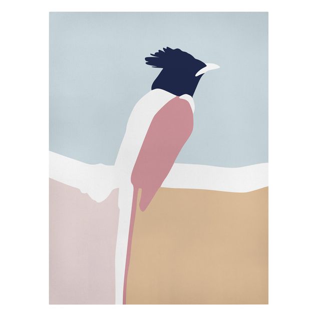 Canvas print - Line Art Bird Pastel