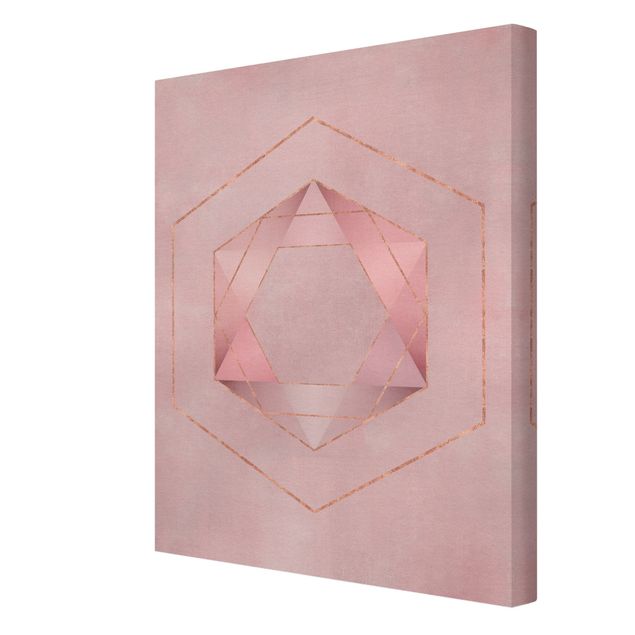 Print on canvas - Geometry In Pink And Gold I