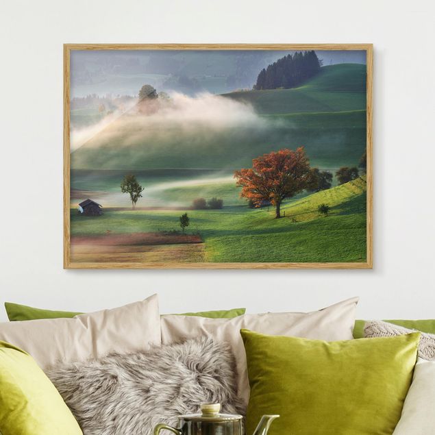 Framed poster - Misty Autumn Day Switzerland