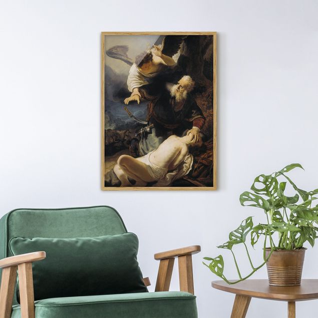 Framed poster - Rembrandt van Rijn - The Angel prevents the Sacrifice of Isaac