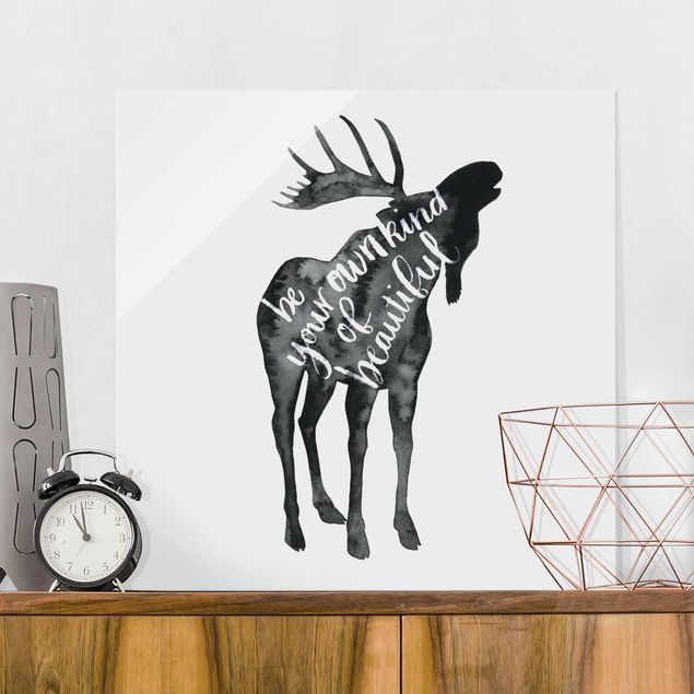 Glas Magnettafel Animals With Wisdom - Elk