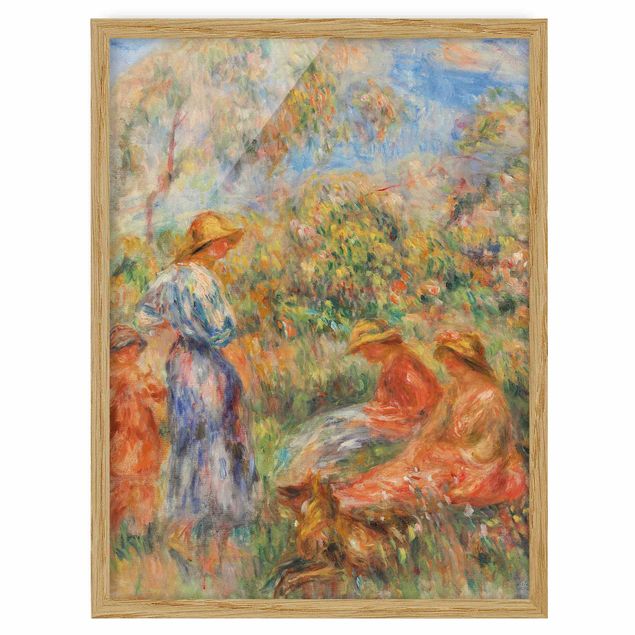 Framed poster - Auguste Renoir - Three Women and Child in a Landscape