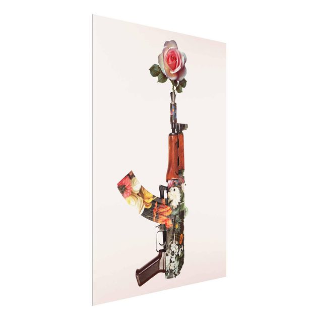 Glass print - Weapon With Rose