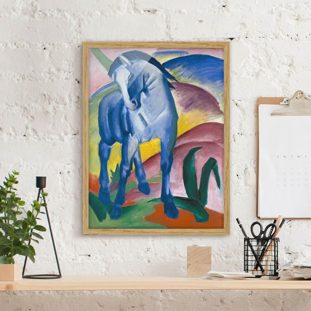 Framed poster - Franz Marc - Blue Horse I
