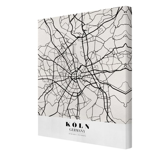 Print on canvas - Cologne City Map - Classic