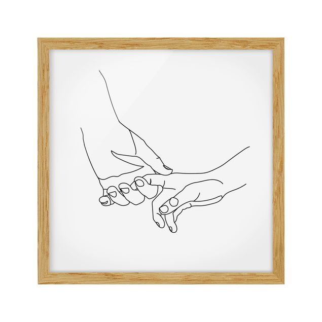 Framed poster - Tender Hands Line Art