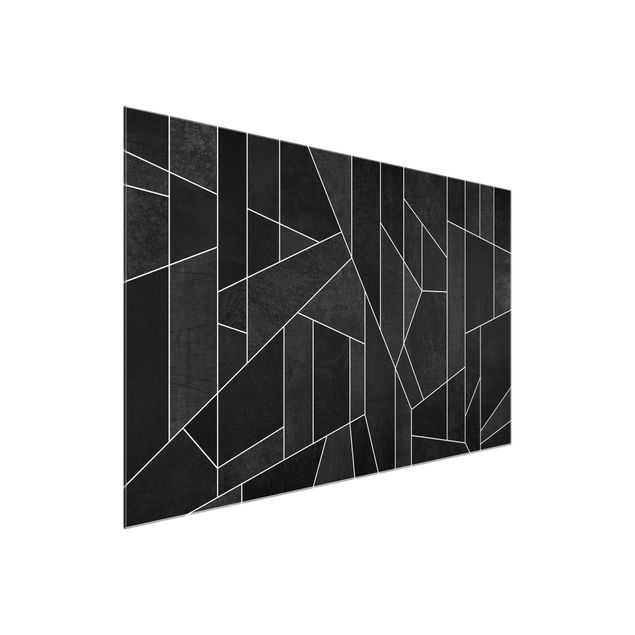 Glass print - Black And White Geometric Watercolour