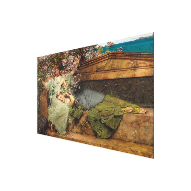 Glass print - Sir Lawrence Alma-Tadema - The Rose Garden