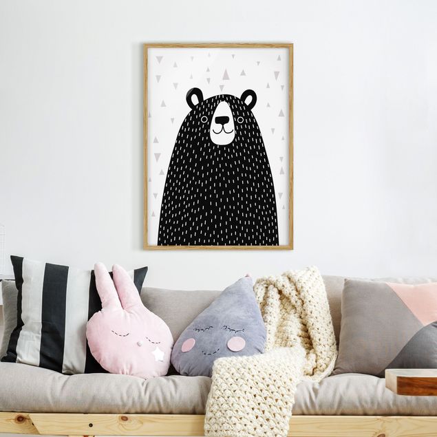 Framed poster - Zoo With Patterns - Bear