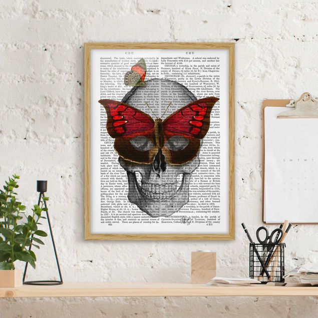 Framed poster - Scary Reading - Butterfly Mask