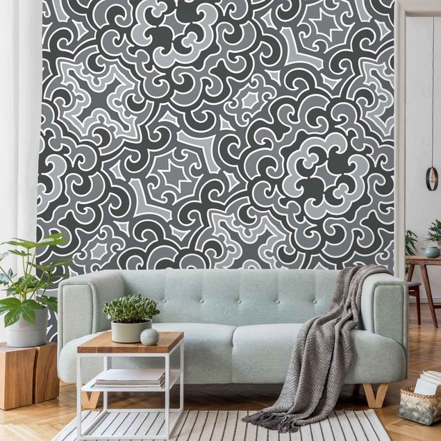 Wallpapers Chinoiserie Pattern In Grey