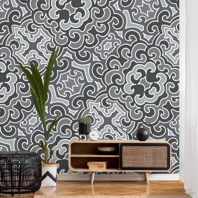 Wallpaper - Chinoiserie Pattern In Grey