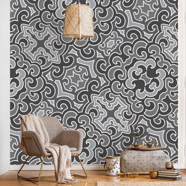 Wallpaper - Chinoiserie Pattern In Grey