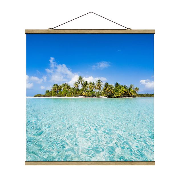 Fabric print with poster hangers - Crystal Clear Water - Square 1:1