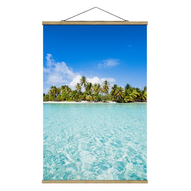 Fabric print with poster hangers - Crystal Clear Water - Portrait format 2:3