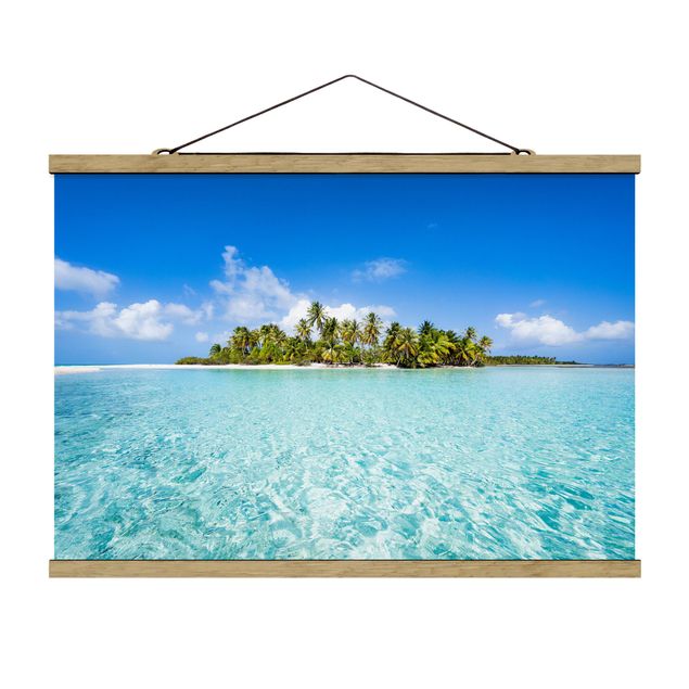 Fabric print with poster hangers - Crystal Clear Water - Landscape format 3:2
