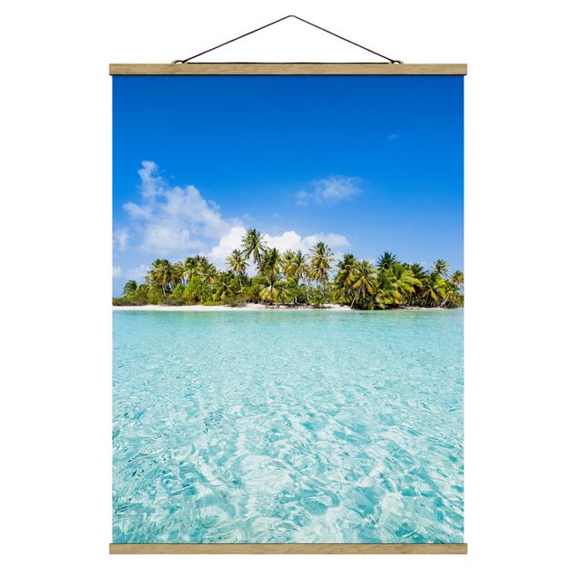 Fabric print with poster hangers - Crystal Clear Water - Portrait format 3:4