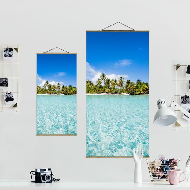 Fabric print with poster hangers - Crystal Clear Water - Portrait format 1:2