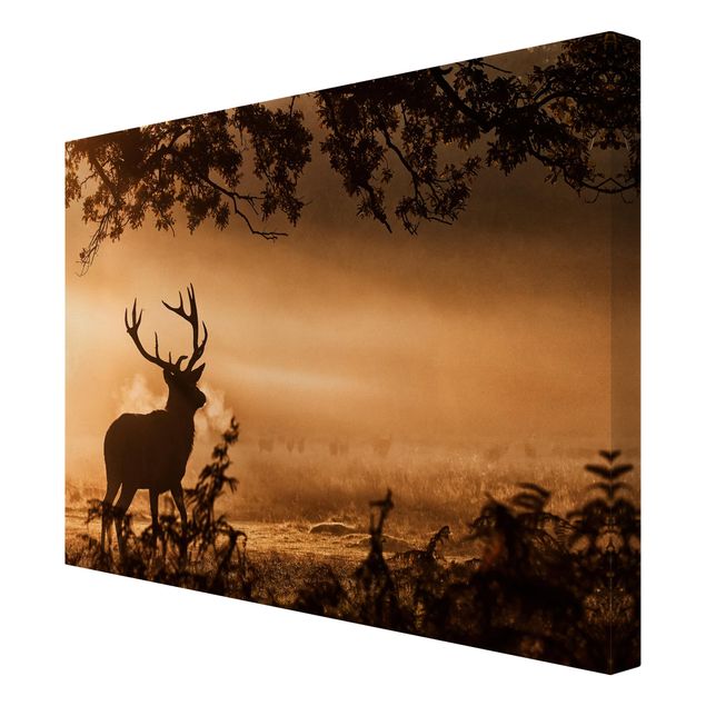 Print on canvas - Deer In The Winter Forest