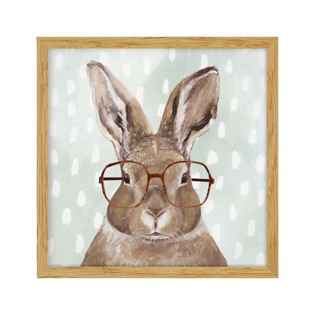 Framed poster - Animals With Glasses - Rabbit