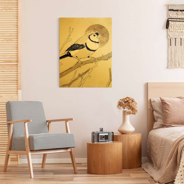 Canvas print gold - Golden Sun Behind Bird III