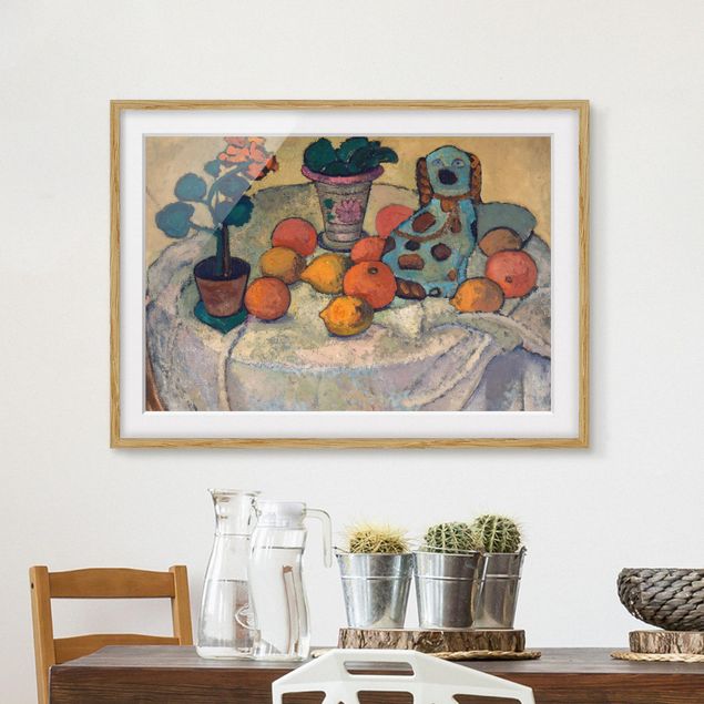 Framed poster - Paula Modersohn-Becker - Still Life With Oranges And Stoneware Dog