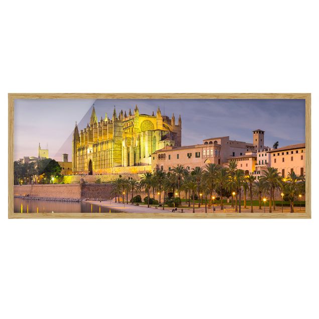 Framed poster - Catedral De Mallorca Water Reflection