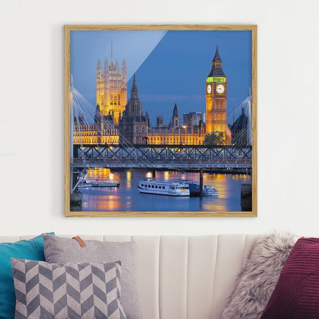 Framed poster - Big Ben And Westminster Palace In London At Night