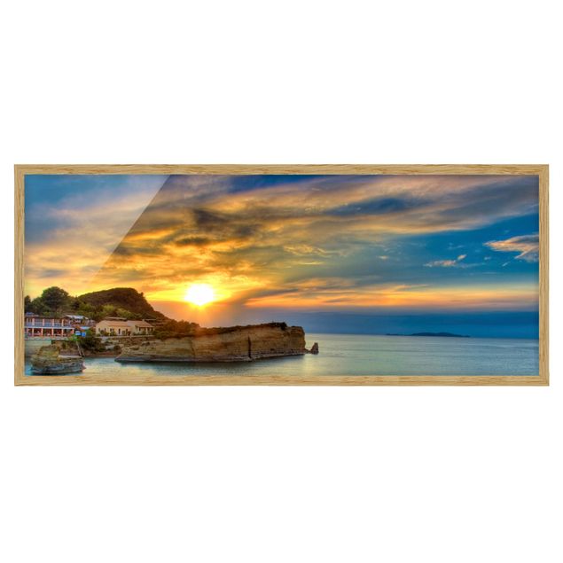 Framed poster - Sunset Over Corfu