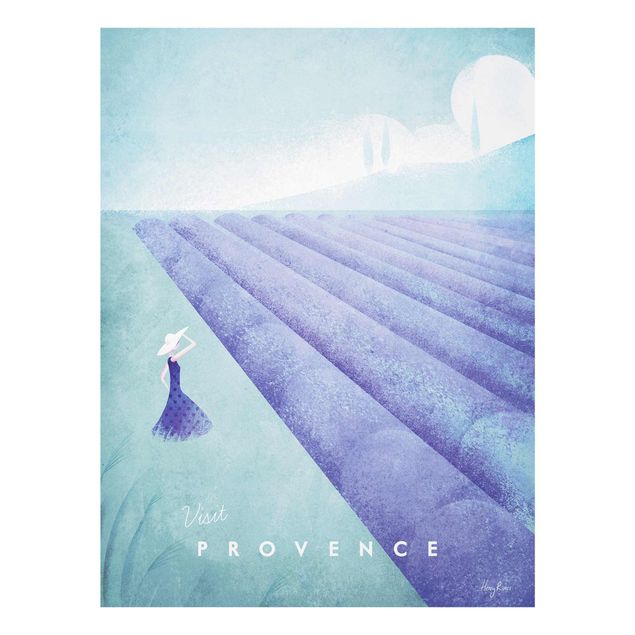 Glass print - Travel Poster - Provence