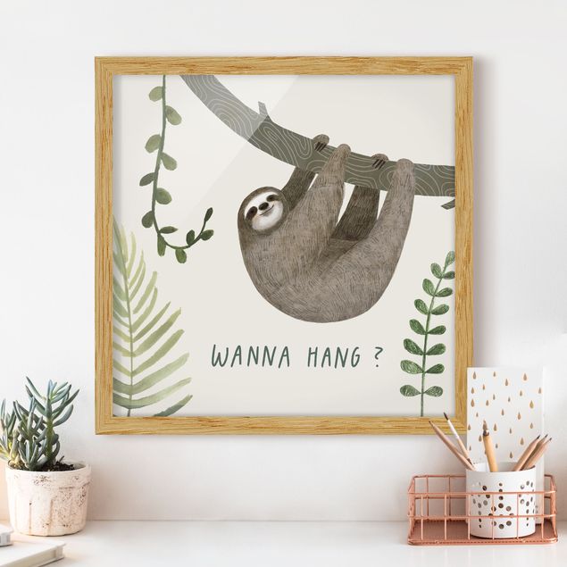 Framed poster - Sloth Sayings - Hang