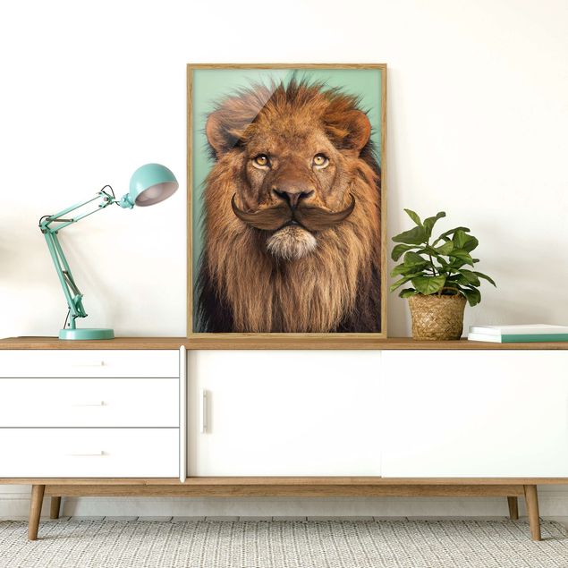 Framed poster - Lion With Beard